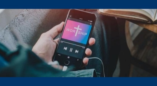 Image of a Christian Podcast on a smartphone