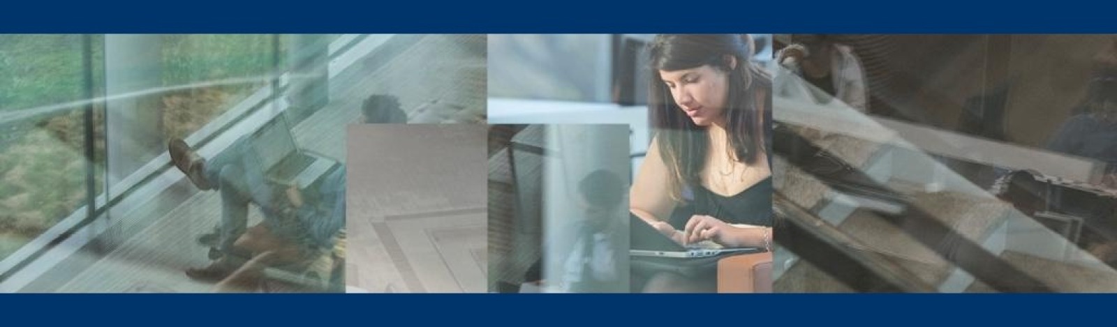 Abstract collage of people working