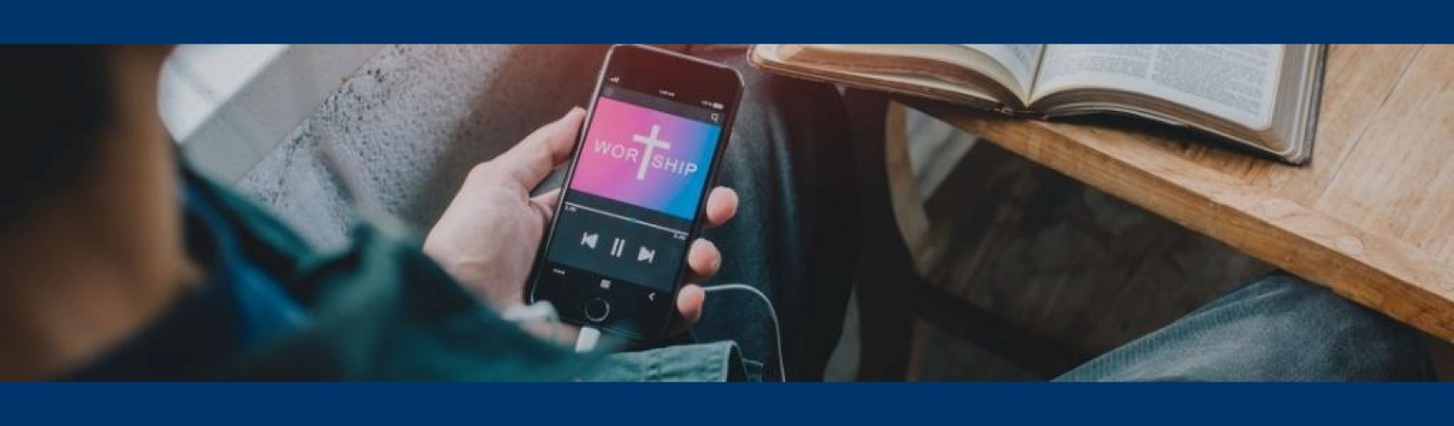 Image of a Christian Podcast on a smartphone