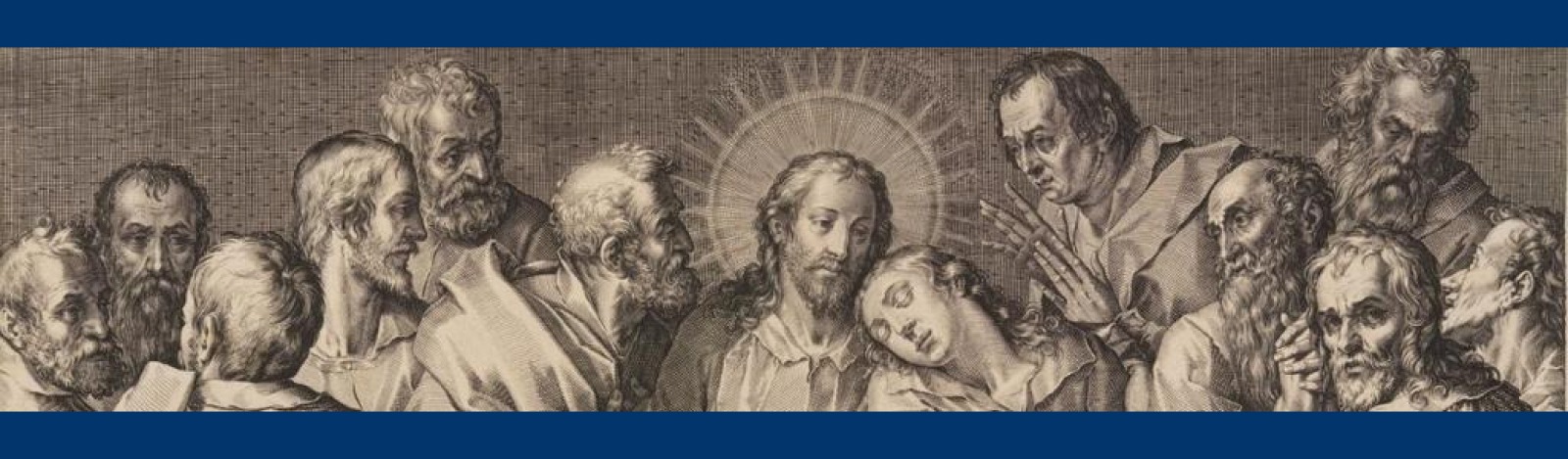 Image of a ink drawing of the last supper