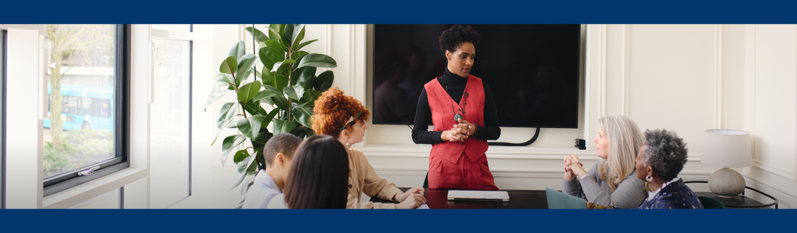 Woman in a conference room