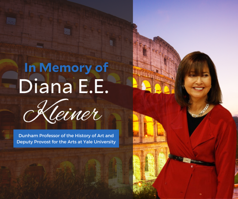 Image of Diana E.E. Kleiner with a background of Rome, and text that says "In Memory of."