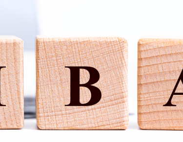 MBA word made with building blocks